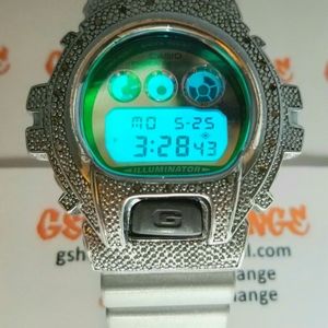 Gshock dw6900 custom metal case and silver straps